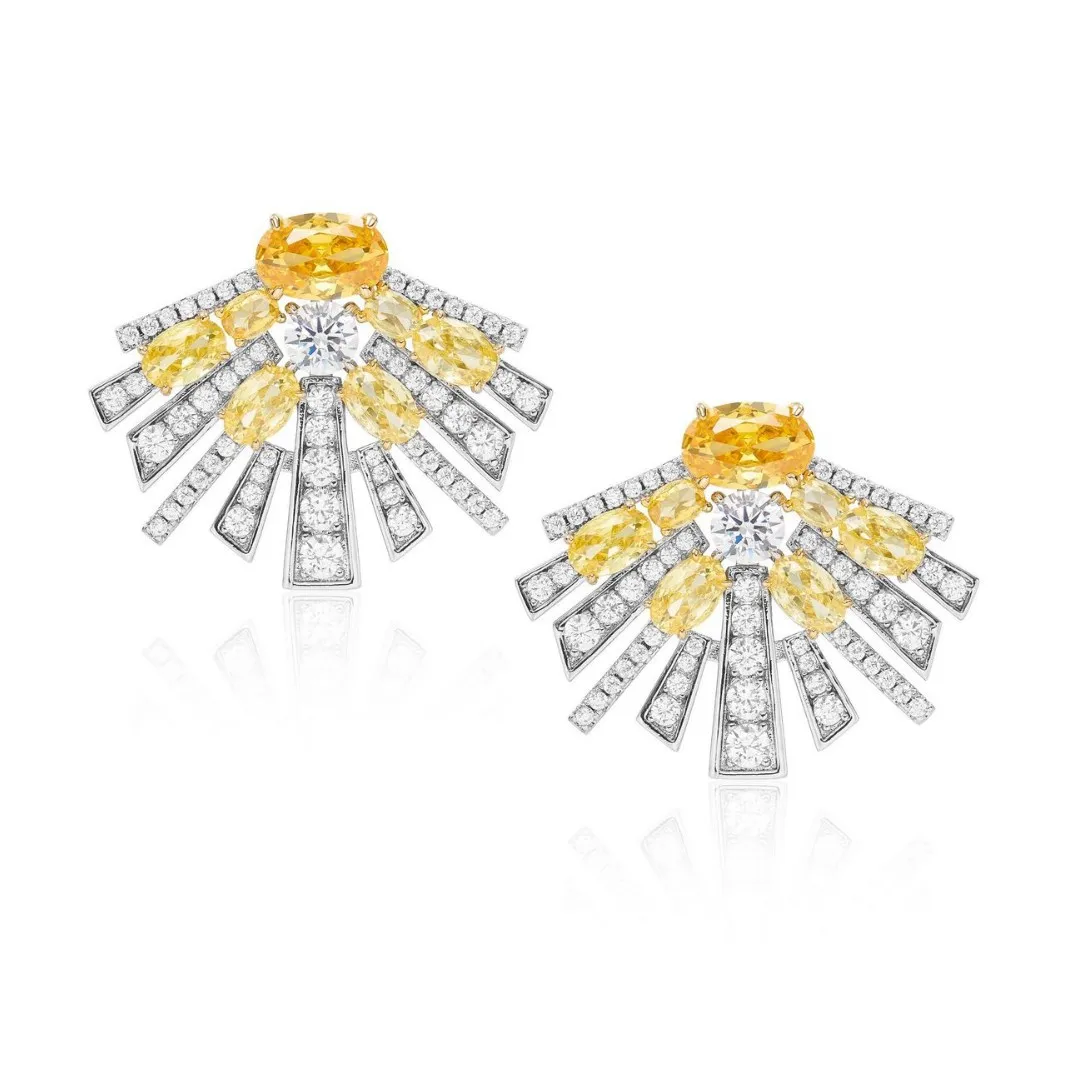 

Copper Gold Plated Earrings For Women Radial Design Personality Trendy Elegant Lady Style Dinner Party Fashion Jewelry Gift