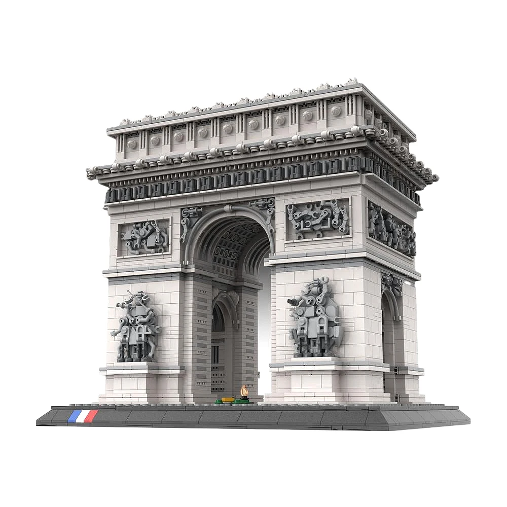 Gobricks MOC France Arc De Triomphe Bricks World Famous Building Arc De Triomphe Building Blocks City Street View Toys Gift