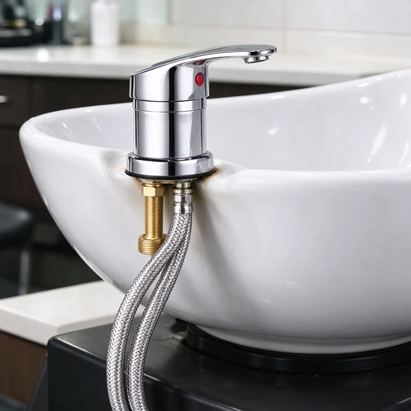 Hair Salon Shampoo Bowl Mixer Tap Hot Cold Water Faucet 50cm 80cm 100cm Flexible Hose Replacement for Barber Shop Shampoo Basin