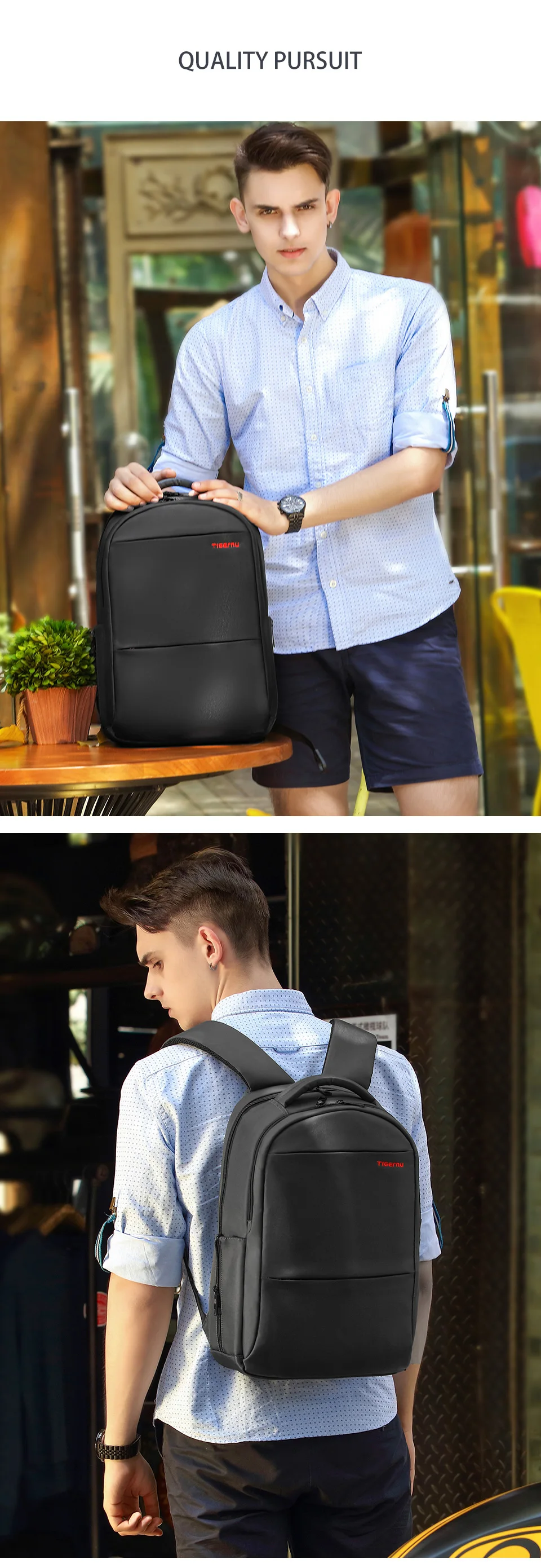 Tigernu Herren Rucksack 15 17 19 Zoll Laptop Rucksack für Männer für Frauen Business Rucksack Schultasche Reiserucksack Taschen Rucksack – Detail 14