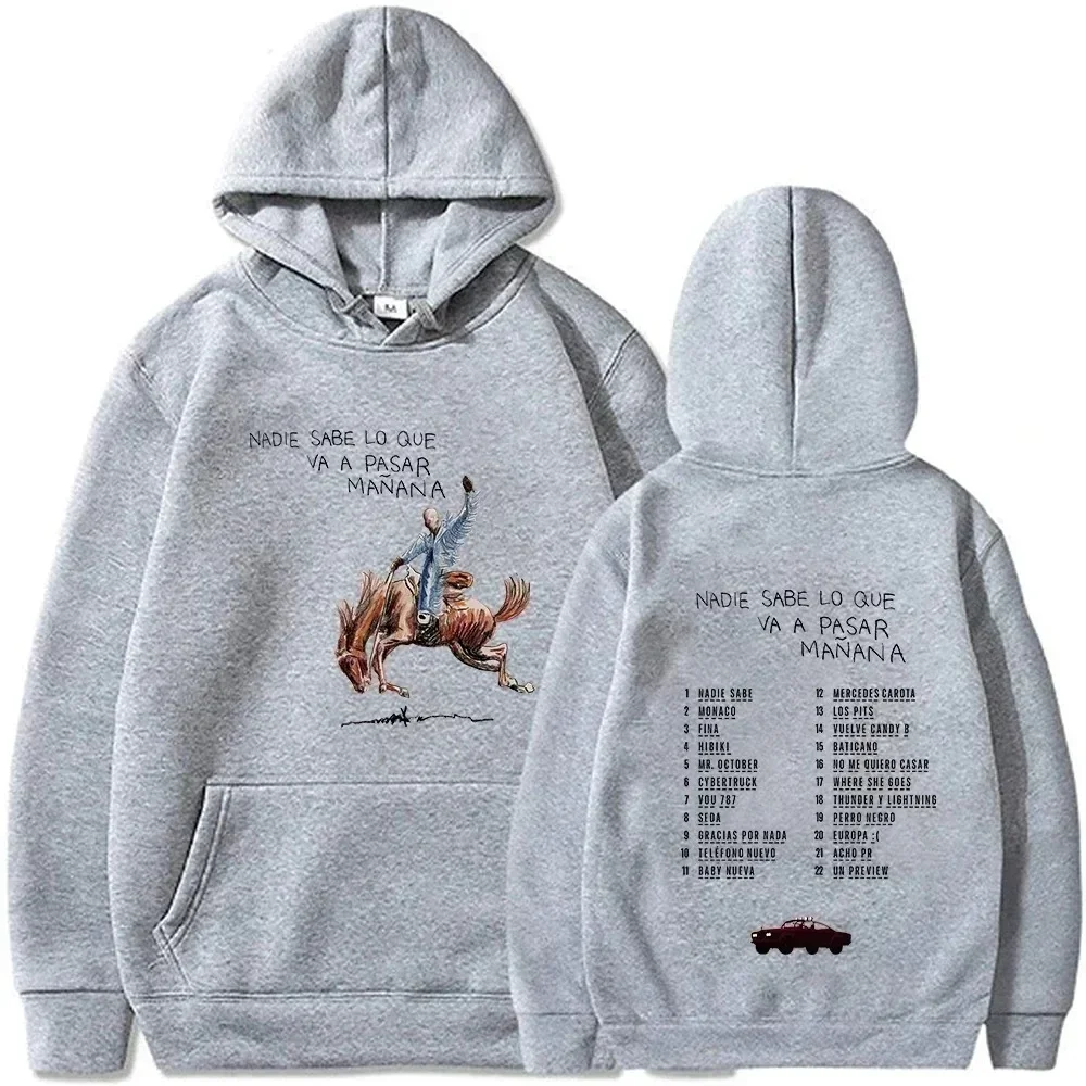 Bad Bunny Neues Album Nadie Sabe Lo Que Va Pasar Manana Sweatshirts Street Hoodies Kleidung Lässige Pullover 90er Bad Bunny Hoodie