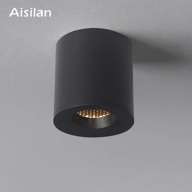 Aisilan Surface Mounted Downlight LED COB Chip Super Anti-glare Ceiling Light for Living Room Corridor Foyer