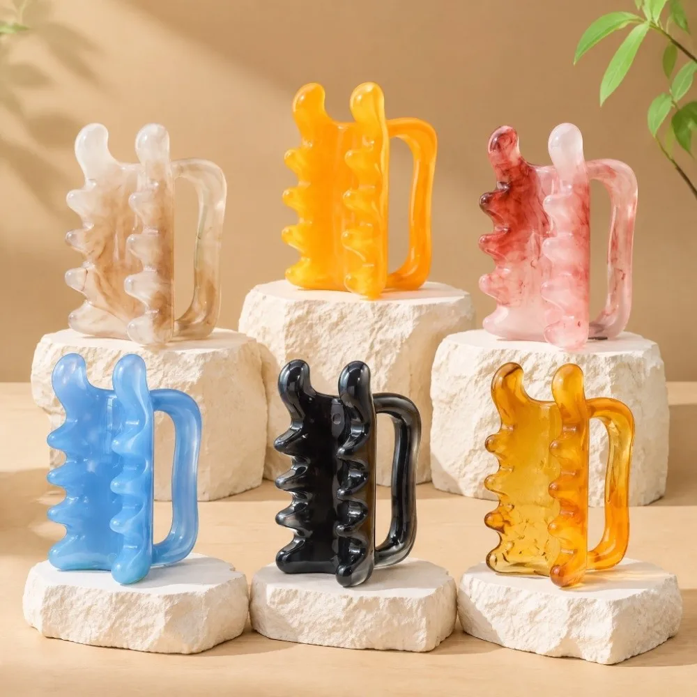 Massage Tool Resin Gua Sha Massage Tool Dual Push Double Push Gua Sha Stick Eight Tooth Massage Comb Neck