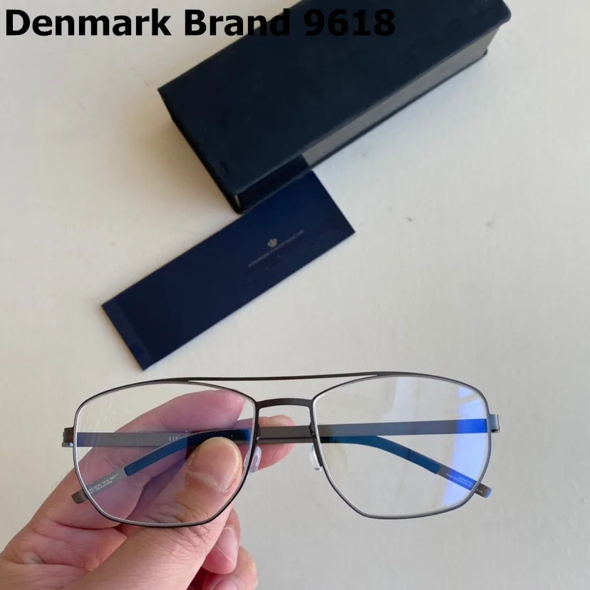 Denmark Brand Screwless Titanium Glasses Frame Men Women Square Ultra-light Prescription Eyeglasses Optical Blue Light Spectacle