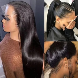 Brazilian Bone Straight 13x4 Transparent Lace Front Wigs 5x5 Glueless Wig Human Hair Ready To Wear For Black Women Bling Hair