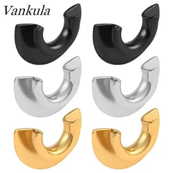 Vankula 2pcs 10-25mm New Semicircle Saddle Ear Tunnel Plug Piercing Expander Ear Gauges Stainless Steel Body Piercing Jewelry