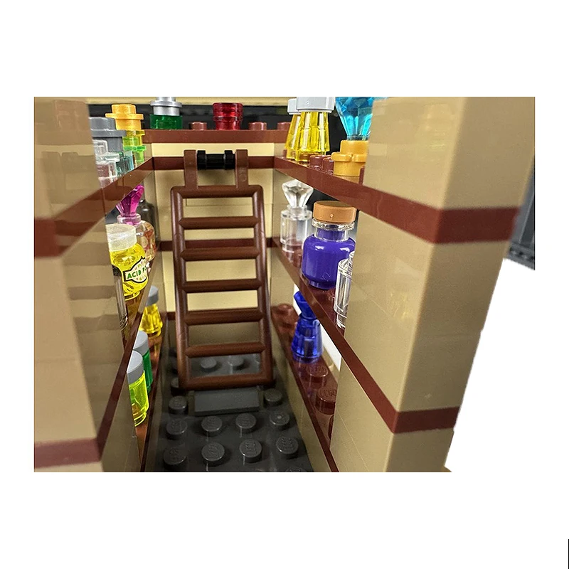 MOC Serie di film Scuola di magia Modello Viadutta modulare Ingresso Building Block 3607PCS Giocattolo di mattoni Display da tavolo Regalo di festa