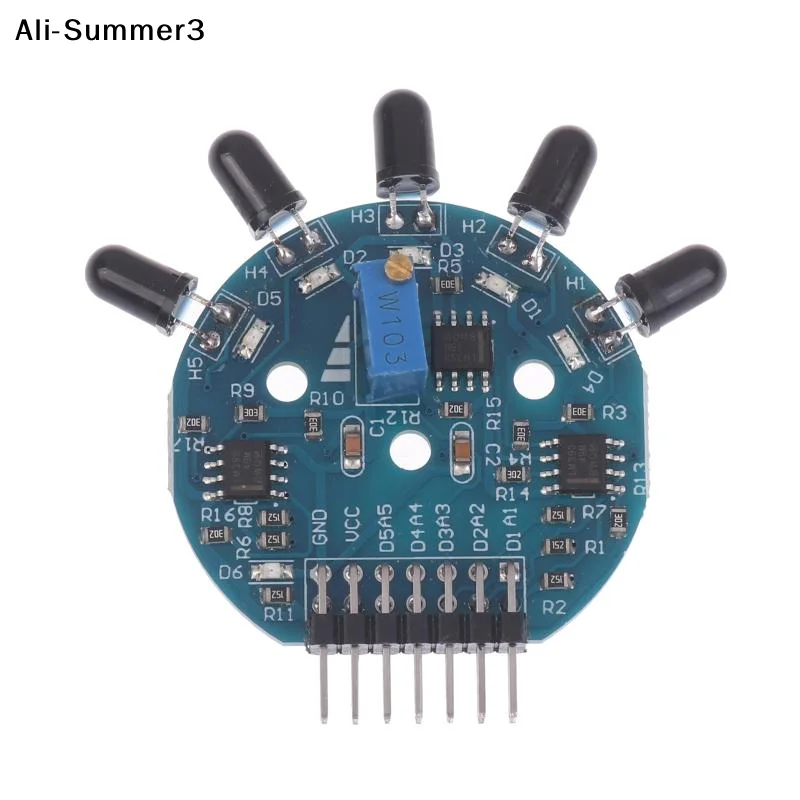 【J3a】MK00215 Five Way Flame Sensor Module Analog Digital Double Output Fire Fighting Robot Repair Parts