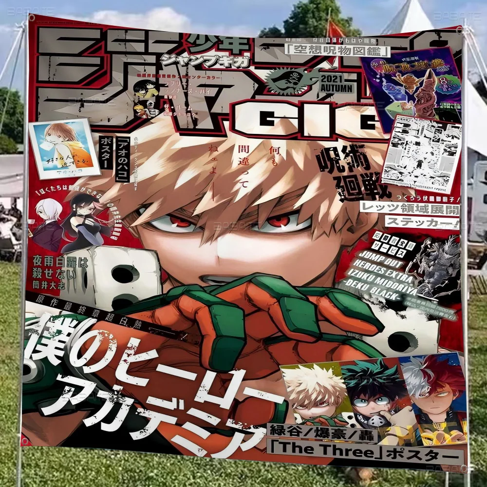 Anime B-Bakugo Katsuki Creative Pattern Hanging Flag Polyester Printed Banner Hand Pulled Flag