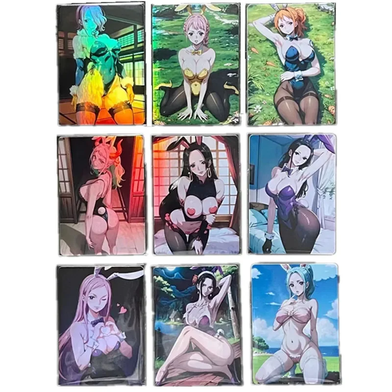 9Pcs/set Anime One Piece Nami Robin Yamato Hancock ACG Cosplay Bunny Girl Sexy Card DIY Toy Gift Classic Collection Card