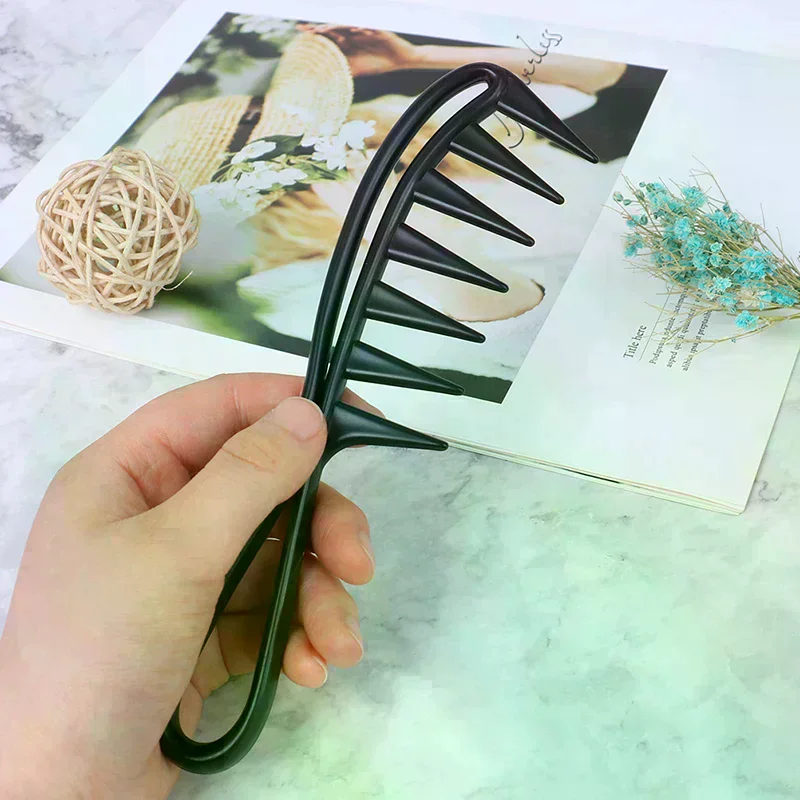 Shark Jumbo Wide Tooth Black Handle Grip Hair Comb Men Hairdressing Teeth Comb