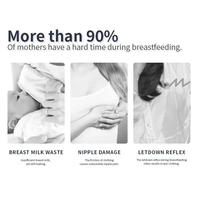 Wearable Breast Milk Collector Silicone Shell Breastfeeding Leakage Prevention Washable&Reusable New Upgrade Breast Nursing Pads