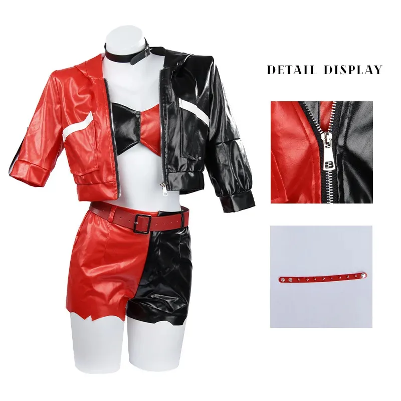 Костюмы Харли, косплей, самогубство Харлин, красный костюм, парик, Квинзель, женский Исекай Джокер, клоун на Хэллоуин, новая обувь для косплея в стиле аниме