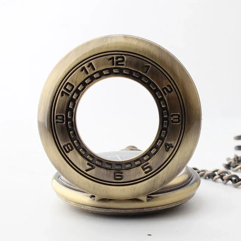 Clock Pocket Watches Mechanical Automatic Watch For Men Women Retro Bronze Pocket&Fob Chain Watches