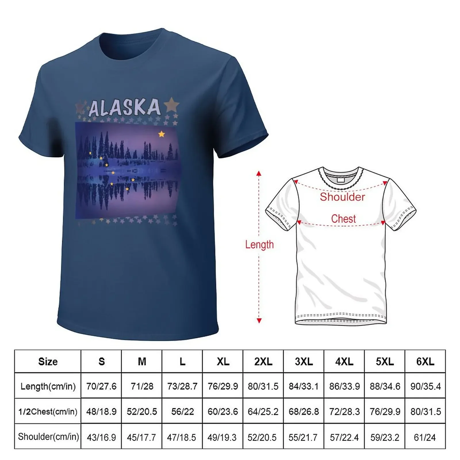 Alaska state flag art T-shirt customs blacks summer clothes mens vintage t shirts