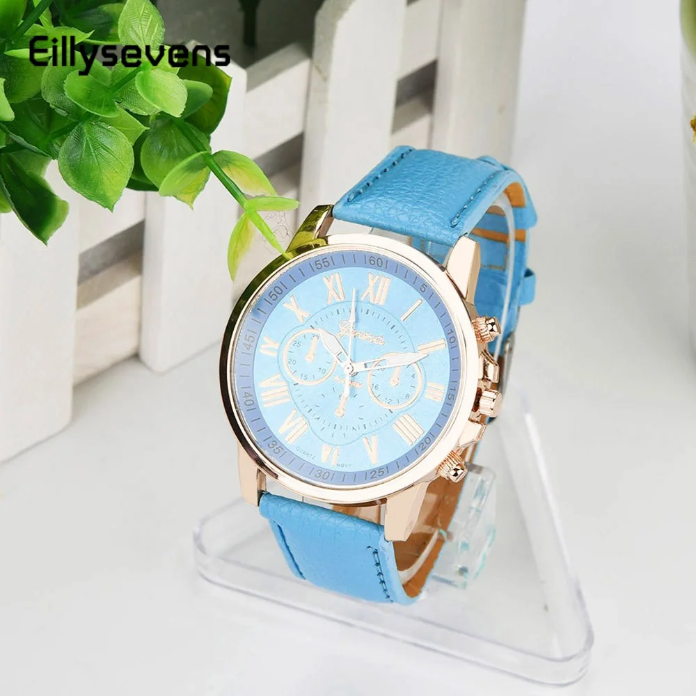 Reloj de cuarzo de marca de lujo para Mujer, pulsera de cuero, regalo, 2024