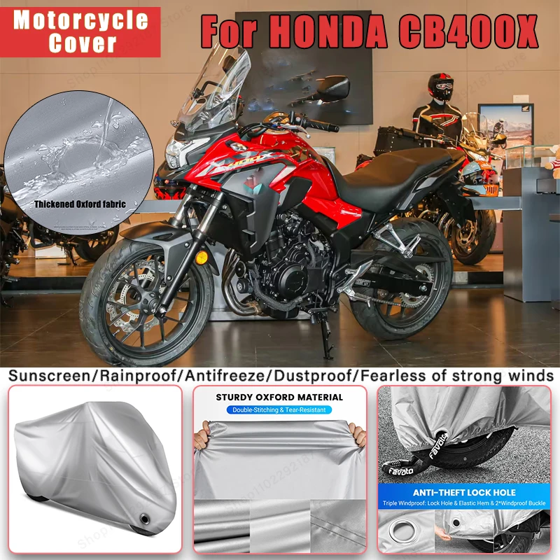 

For HONDA CB400X No Ear Motorcycle Cover - Outdoor Full Body Protection, Waterproof Dustproof Sunscreen Moto Accessories