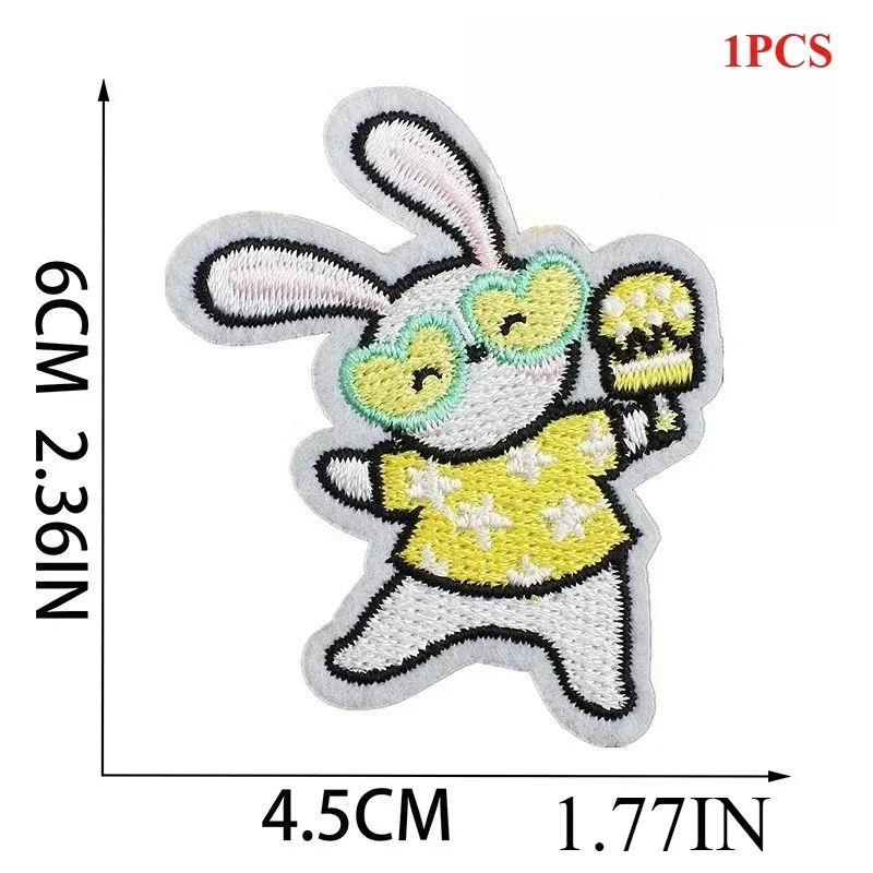 Pegatina de tela bordada con patatas fritas amarillas, pegatina de parche para Botas de lluvia de dibujos animados, decoración de moda, capítulo de abeja pequeña para niño