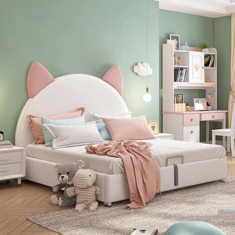 Girls Children Bed Castle Princess Sleeping Design Tatami Double Massage Bed Human Dog Full Wooden Muebles Modern Furniture