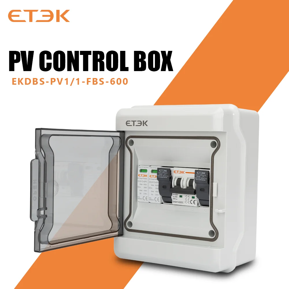 ETEC Solar photovoltaic PV Combiner Box With Lightning Protection 1 in 1 out DC 600V Fuse MCB SPD Waterproof Box IP65 Wholesale