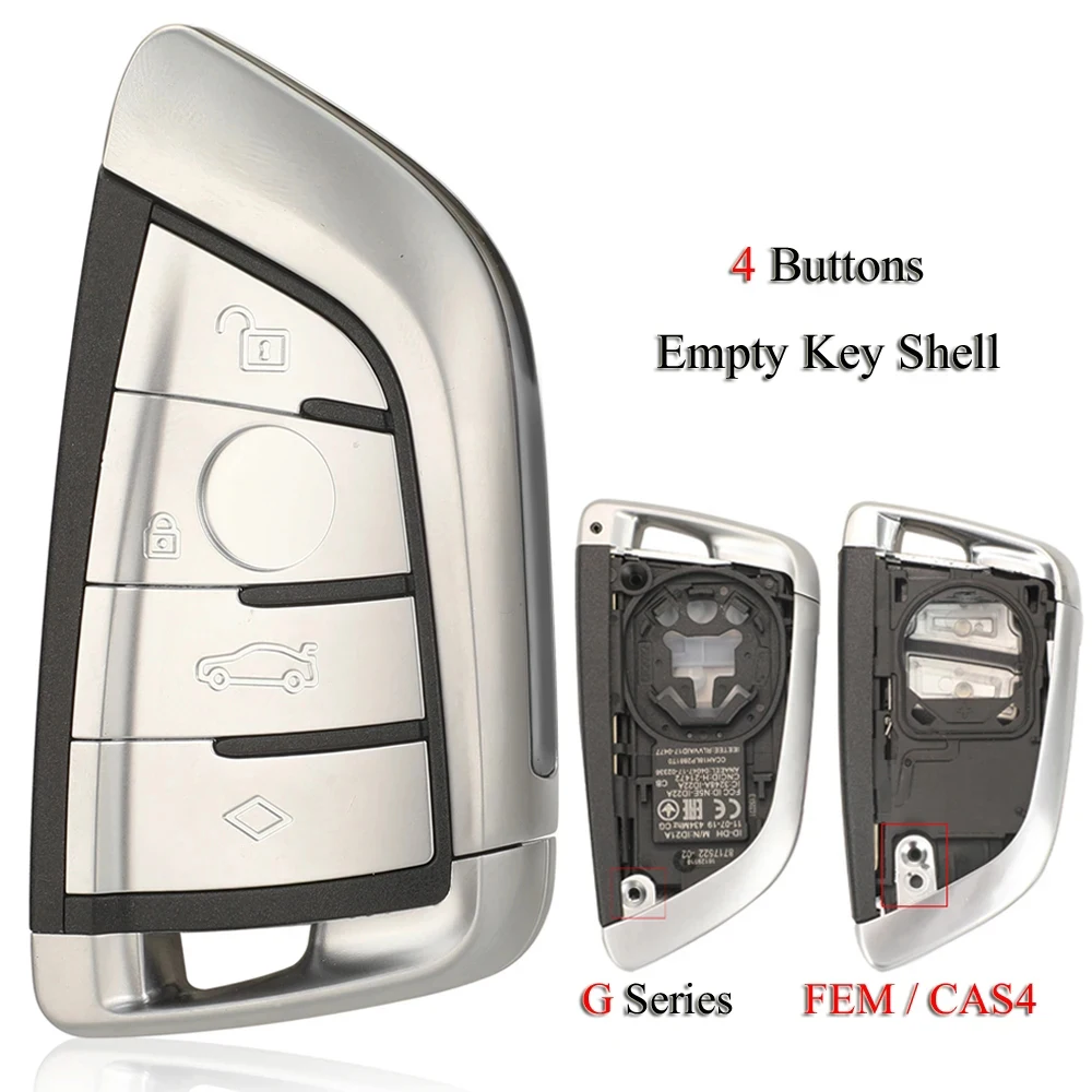 jingyuqin Remote Car Key Shell Case For BMW 3 5 6 8 X3 X4 X5 X7 G Series G21 G20 G31 G30 4Buttons G Series FEM CAS4