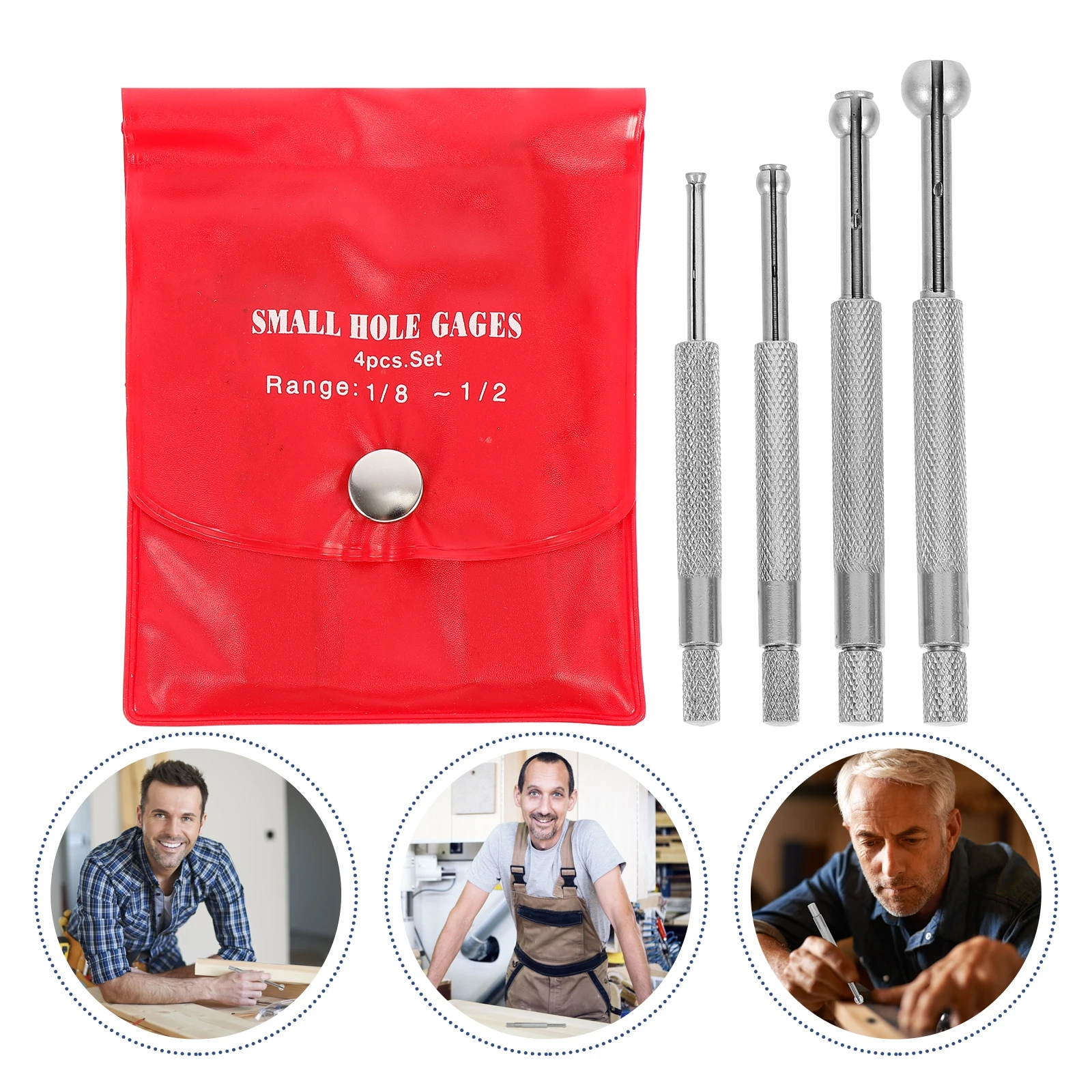 

4 Pcs Precision Internal Gauges Telescoping Hole Measurement Tools Carbon Steel Manual Instruments Long Service Bright