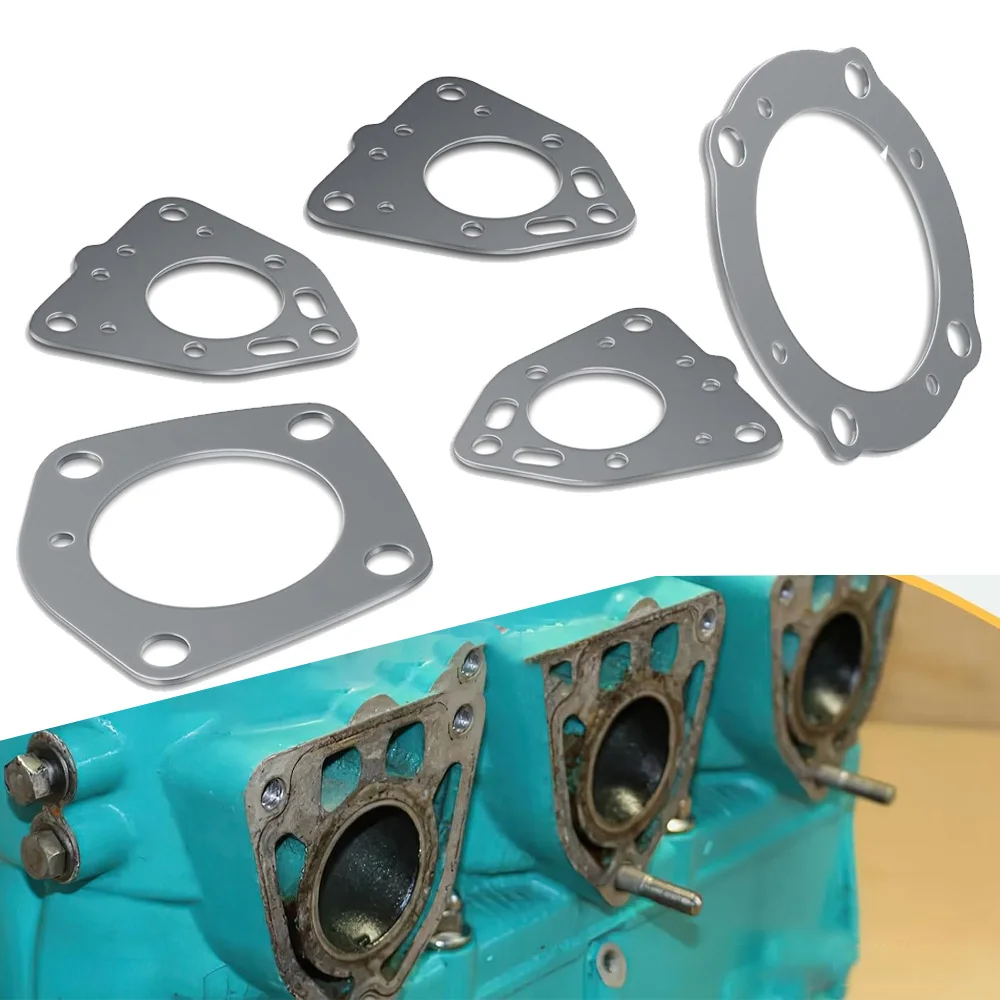 5 Pack Exhaust Rebuild Gaskets Seals Kit Replacement for Kawasaki Jet Skis 1100 ZXI/1100 STX/Ultra 130