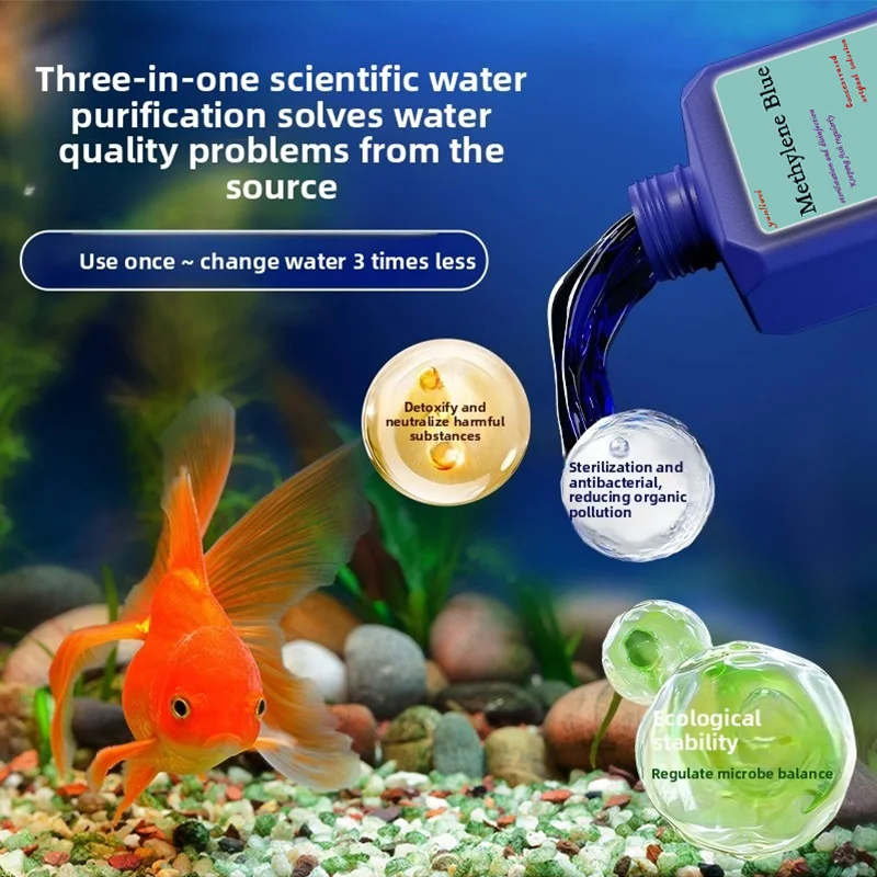 200 ml/500 ml blaues Methylenkonzentrat für Aquarium-Desinfektion, Sterilisation, Leckerli, weißer Fleck, Pilz, Schwanz, Rot, Wasserreiniger