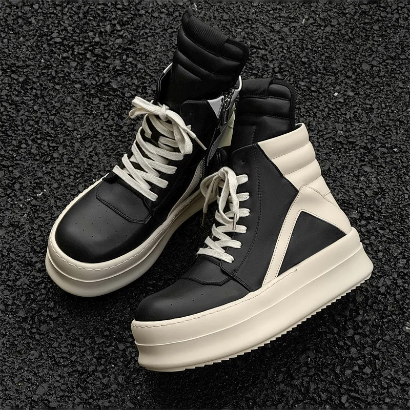 

Мужская модная обувь в стиле панк, хип-хоп, оригинальные кожаные ботинки на шнуровке, туфли на платформе, ковбойские ботинки до щиколотки, брендовые дизайнерские короткие ботинки, botas hombre