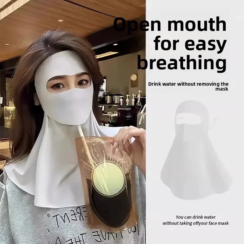 Water Drinking Version Face Neck Protection Sunscreen Mask Autumn Style Full Face Protection Running Equipment Mask