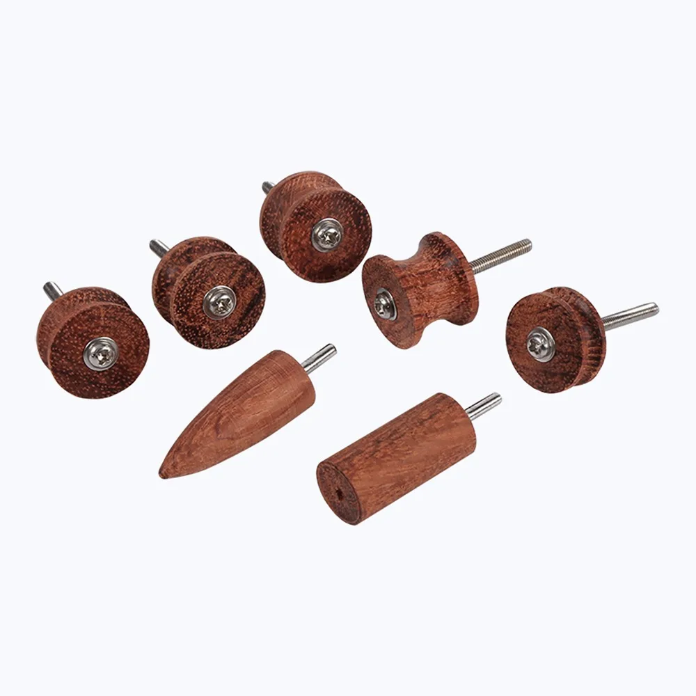 

7 PCS Wood Leather Burnisher Kit Pointed Tip 3mm Hardened Steel Shaft Wooden Leather Craft Tool with Electric Polished Head