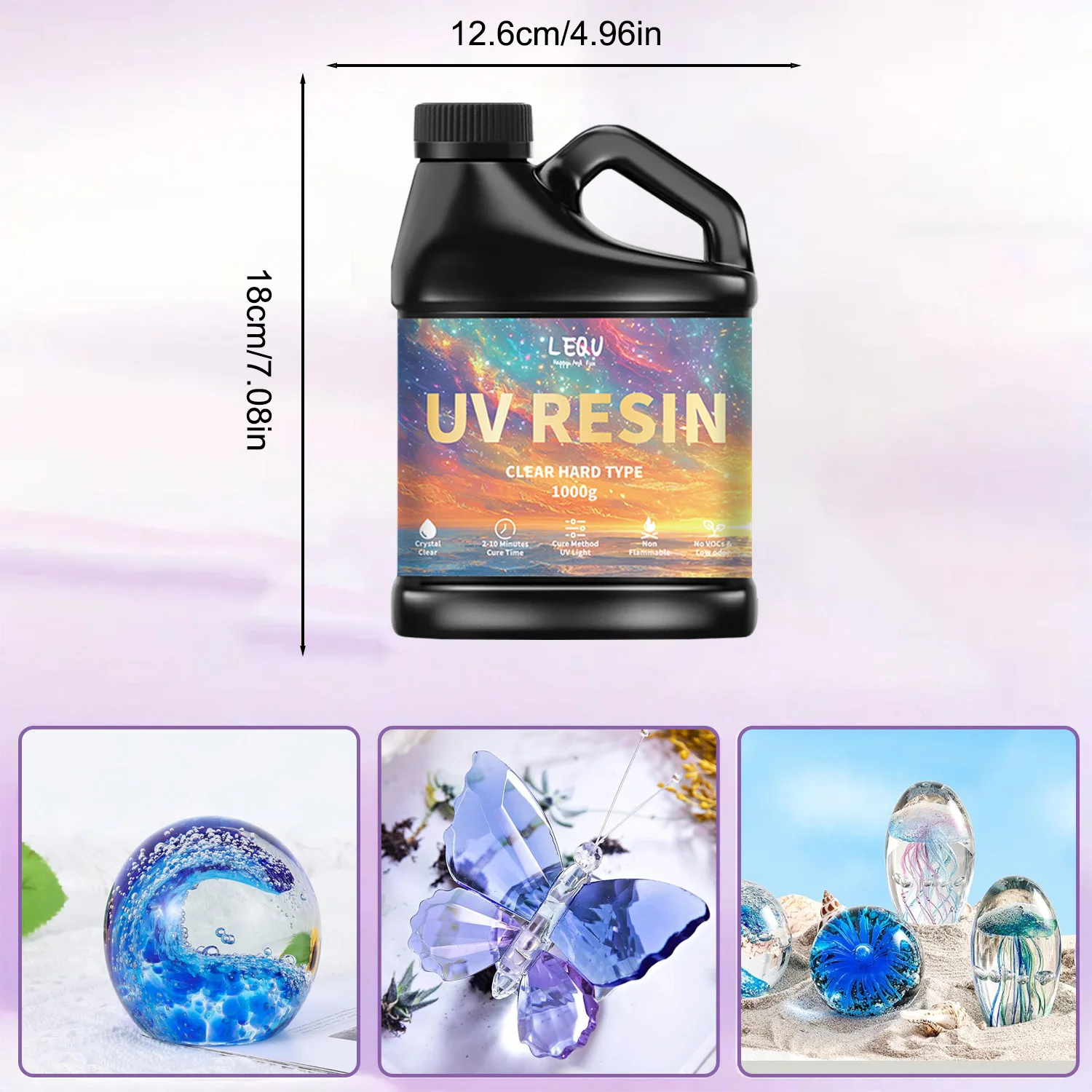 100/200/500/1000g UV Epoxy Resin Glue High Clarity Fast Drying Adhesive High Hardness DIY Supplies For Resin Glue Jewelry Making view 5