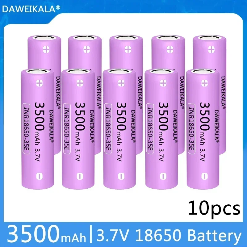 1-10PCS 100% Original 35E 3.7 v 3500 mah 18650 Lithium Rechargeable Battery For Flashlight batteries for 3500mah battery