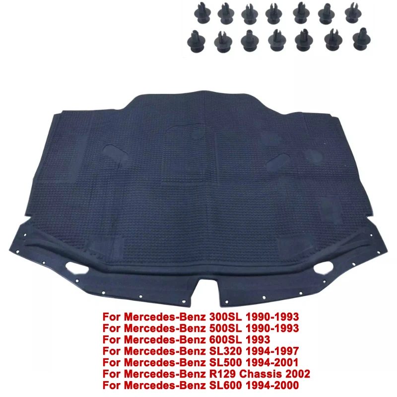 

Car Engine Hood Heat Insulation Pad Soundproof Cotton Cover Heat Insulation Mat For Mercedes-Benz 300SL 500SL 600SL R129 SL320