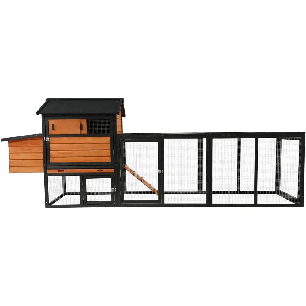 

Прочный деревянный курятник коричневого и черного цвета - устойчивый к непогоде и безопасный уличный домик для двора