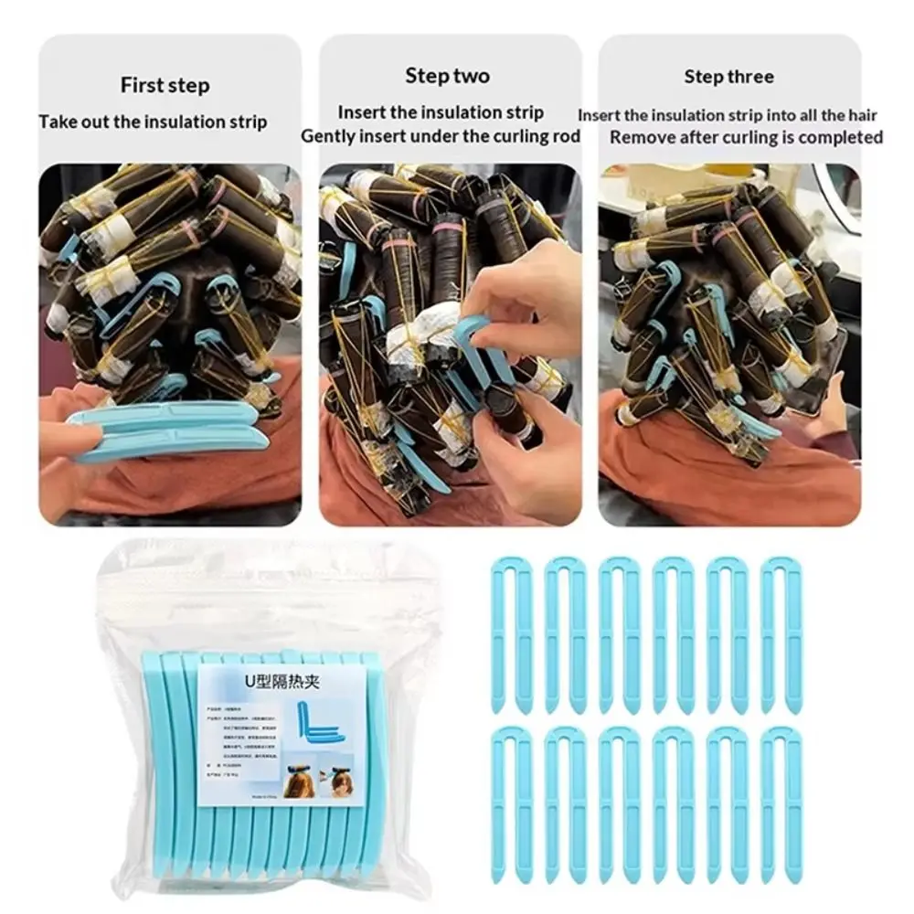 10pcs Practical Heat Resistant Hair Perming Clip Anti-Slip Durable Hair Perm Pad Versatile Insulation Clip Home Hair Styling