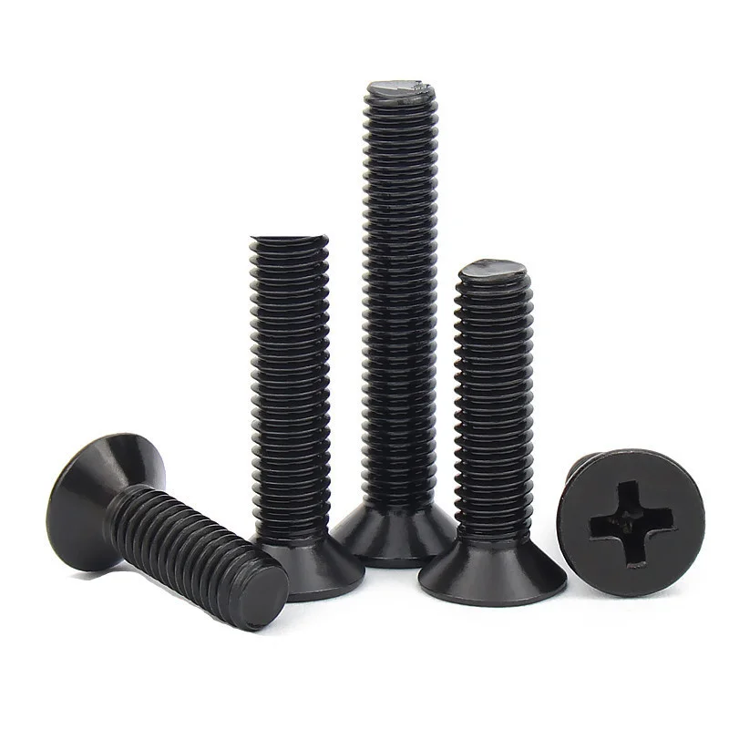 

50/100 pieces M1 m1.2 m1.4 m1.6 M1.7 M2.5 miniature black cross flat head steel cross recessed milling head screw