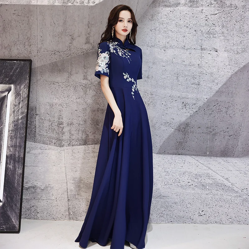 

Ele Chinese Sle Evening Dr Women's New 2025 Banquet High End Chorus Host acious Performance Sumptuous Aosphere S...