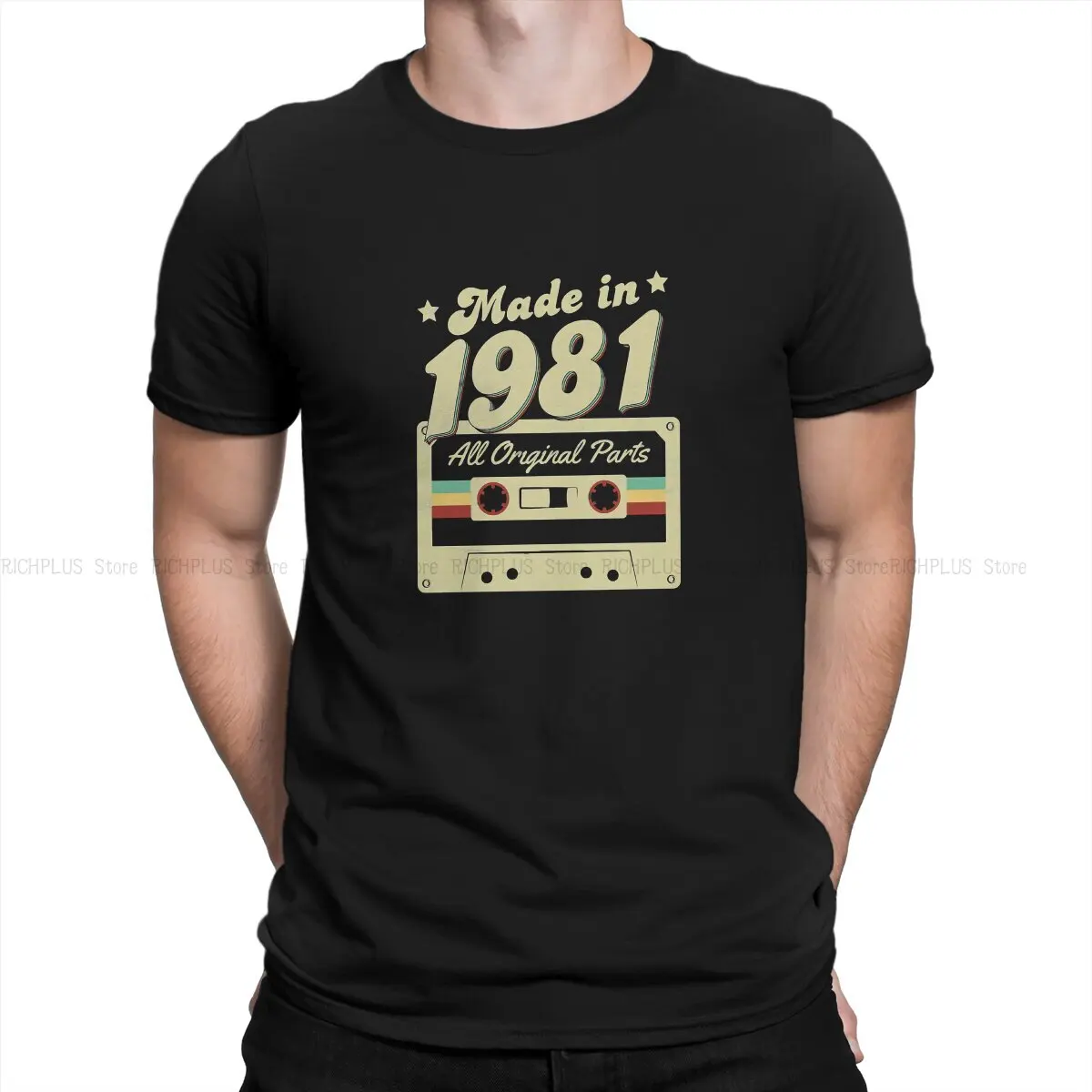 Made In 1981 Retro Tape Hip Hop TShirt 1981 Leisure T Shirt Summer Stuff For Men Women