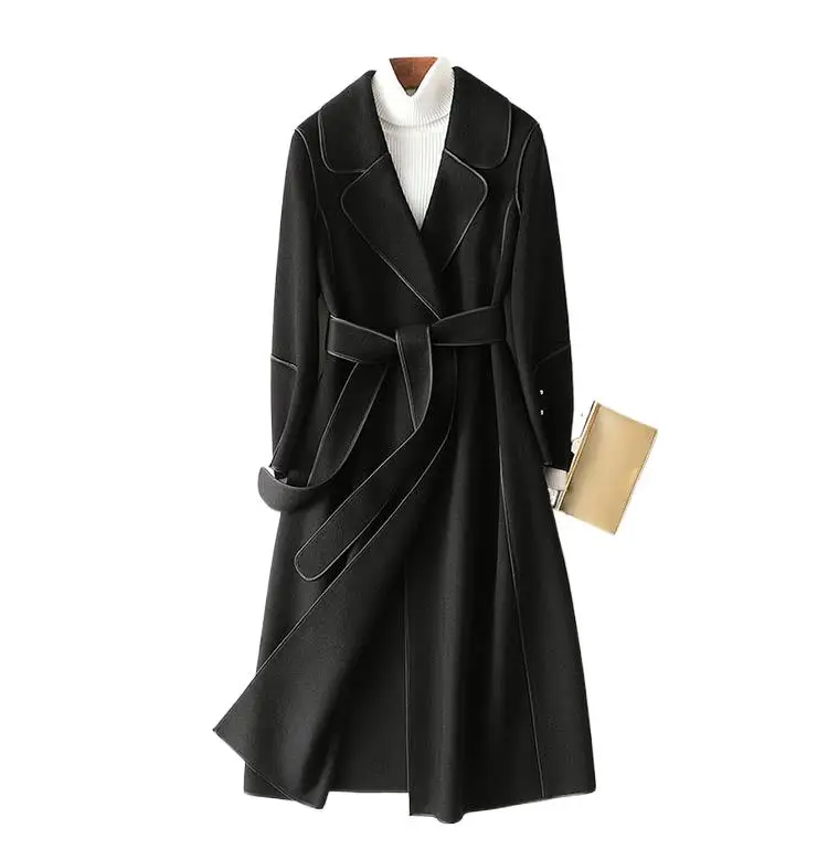 

Women's Clothing Fashion Wool Slim Coat Double-faced Cashmere Long Coat Autumn Winter New No.2