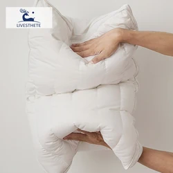 Liv-Esthete Deep Sleep 100% Goose Down Pillow Double-sided Down-proof Queen King 100% Cotton White Neck Pillows
