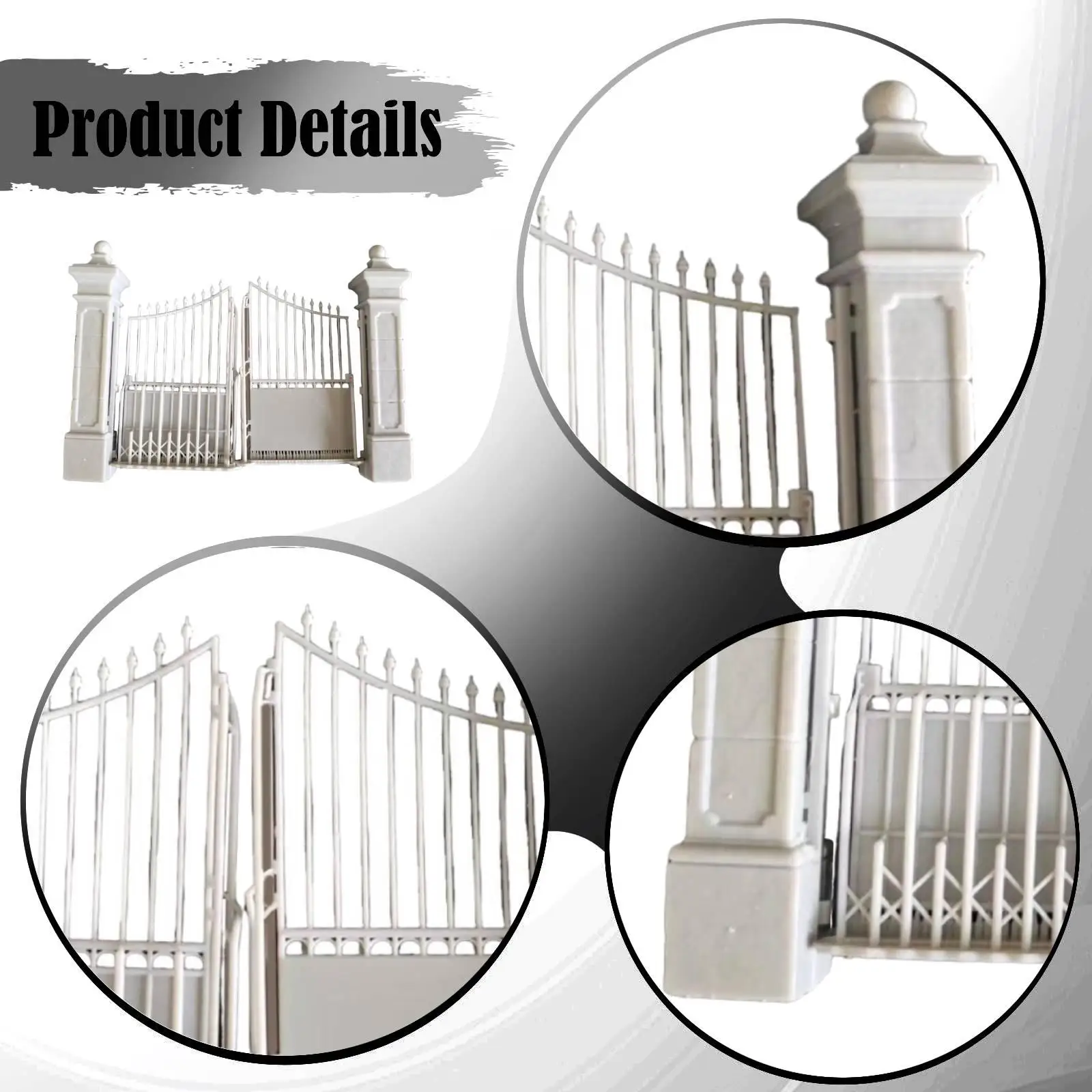 

1:35 Gate Model Scenery Accessories Resin Diorama Rustic Miniature DIY Building Unpainted Dollhouse Door Scene Model Garden Gate