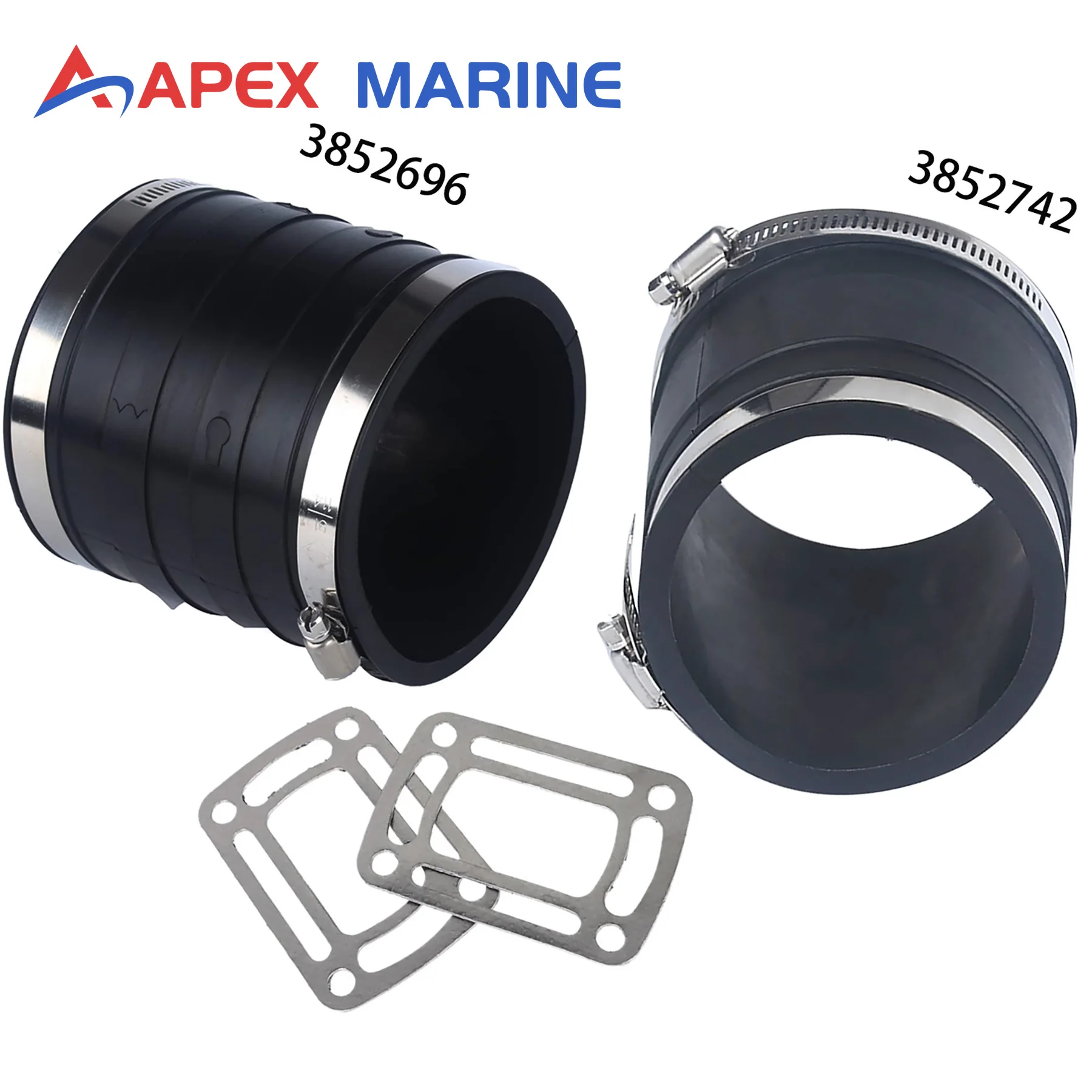3852696 3852742 Exhaust Bellows Kit 3863191 Fit Volvo Penta SX DP OMC Cobra 2.3-8.2L V6 V8 Engine Exhaust Hose Replacement Parts