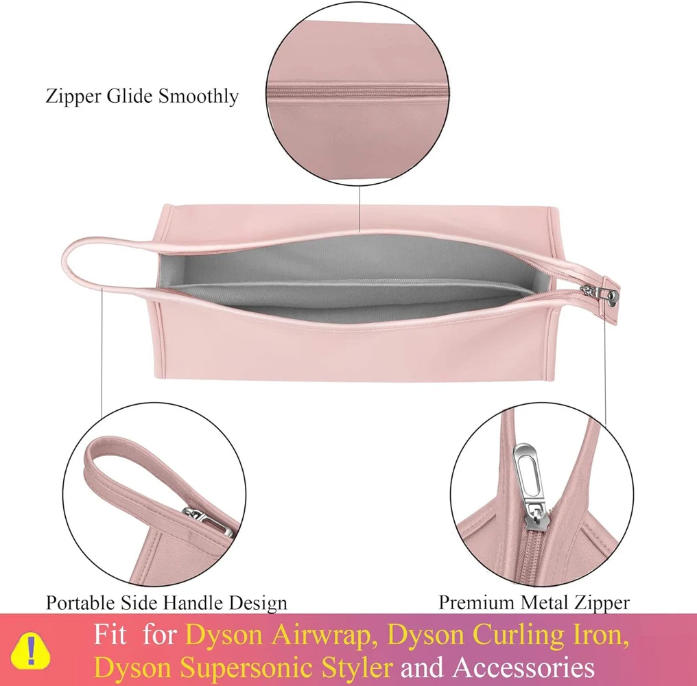 

Portable Travel Storage Bag for Hair Dryer Straightener Curling Iron Set - Organizer Pouch for Dyson Hair Care Accessories