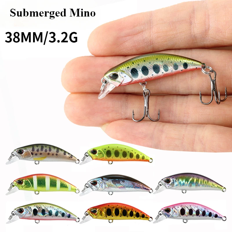 

1pcs Japanese Design Pesca Wobbling Fishing Lure Micro Stream Submerged Mino Full Course38mm/3.2g Luya Trout Military Fish Bait