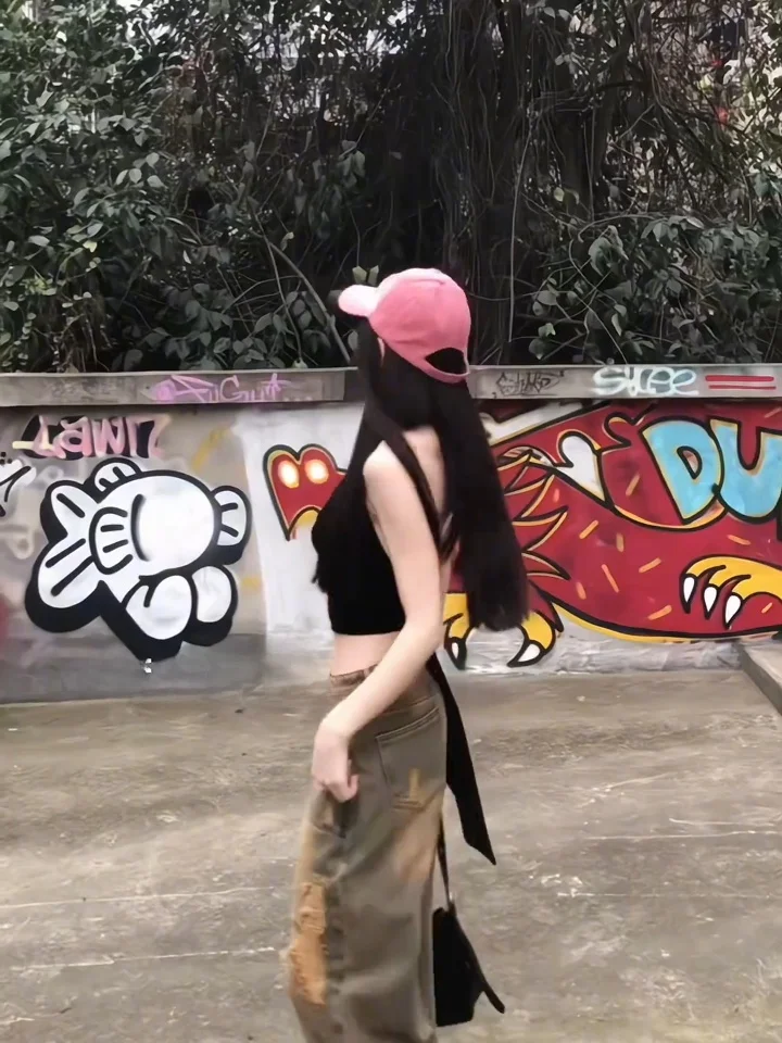 유니크 발 스트랩 베스트 여성 여름 태국 스타일 섹시한 작은 가슴 탑 출퇴근용 슬림핏 오버 롱