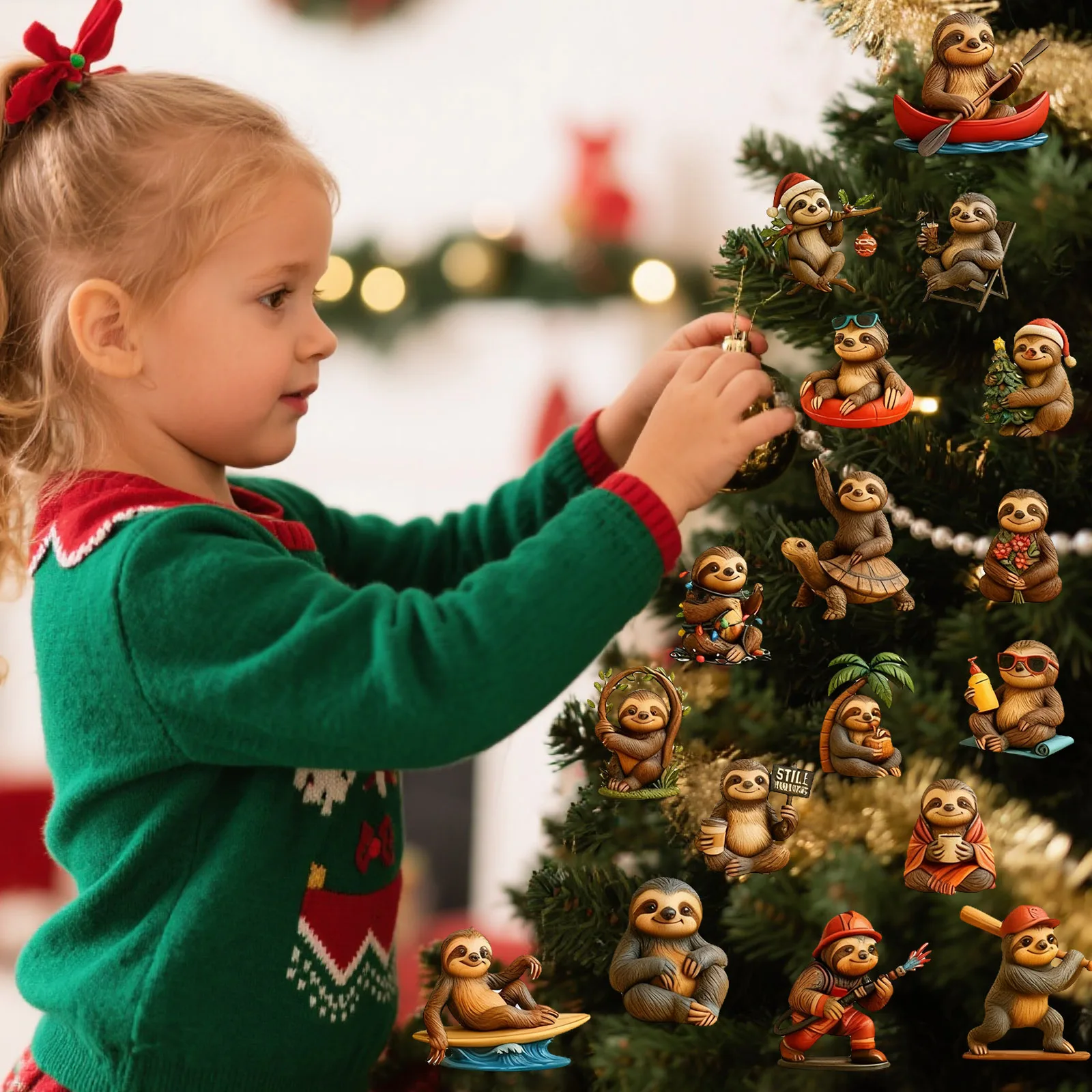 15 Minute Timer Fun Sloth Advent Calendar Containing 24 Acrylic Pendants Suitable For Various Party Mechanical Kitchen Timer