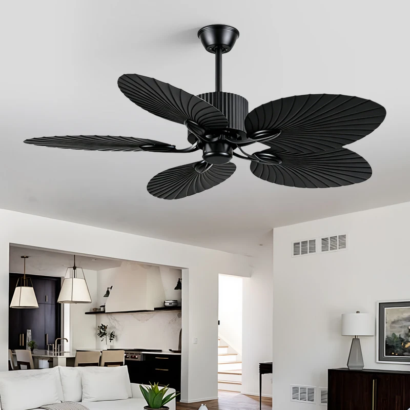 645 5-Blade DC Motor 6-Speed American Design Quiet LED Iron Ceiling Fan