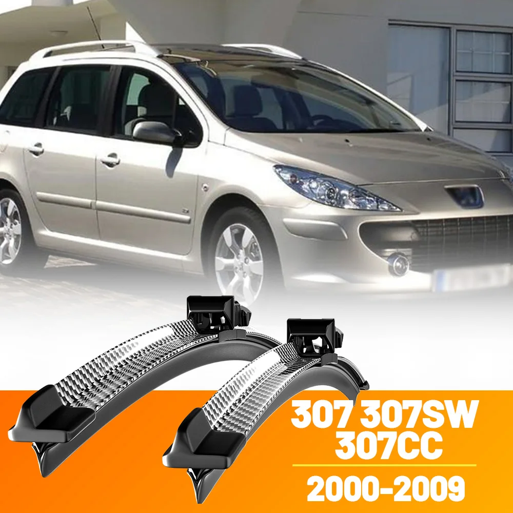 2 Stück Frontscheibenwischerblätter aus Kohlefaser für Peugeot 307 307SW 307CC 2000-2009 2002 2003 2004 2005 2006
