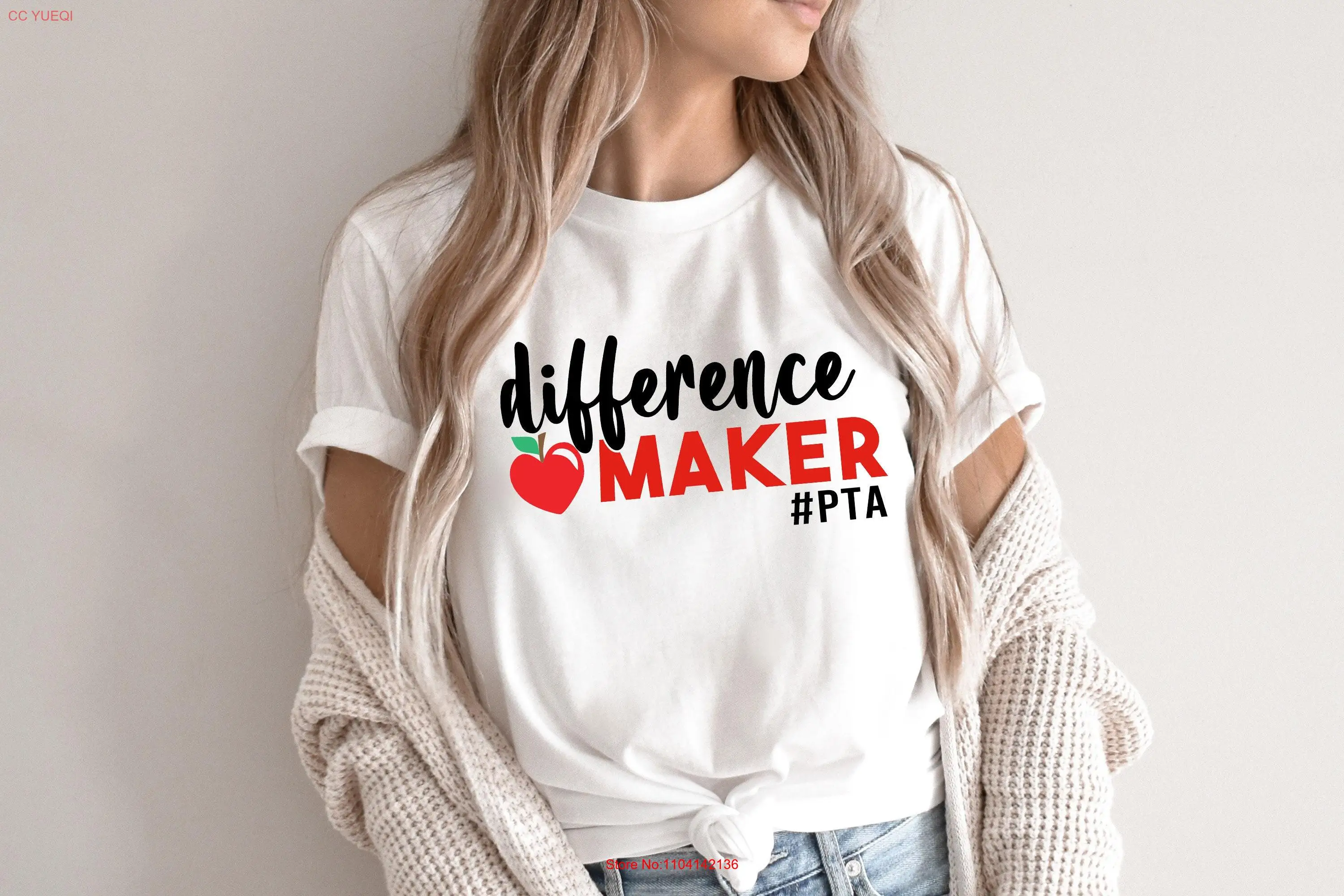 

Футболка Difference Maker PTA, школьный учитель, милая футболка с длинными или короткими рукавами